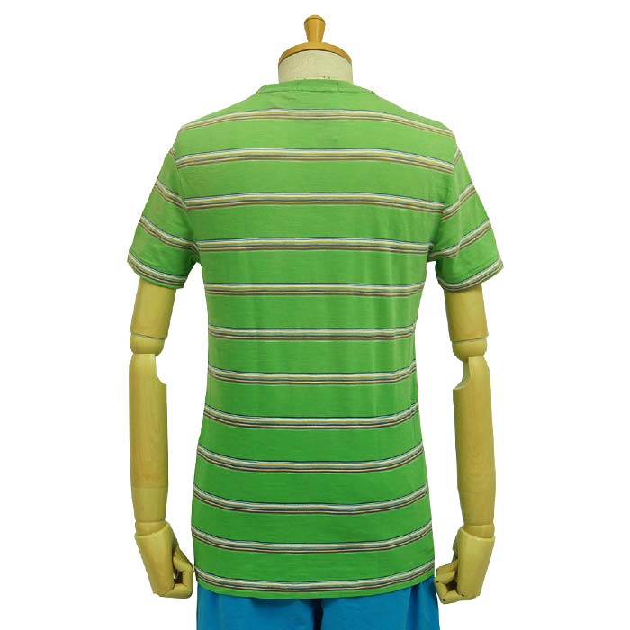 【POLO by Ralph Lauren】 ラルフローレン ウォッシュ加工 ネイティブ ボーダー Tシャツ/GREEN