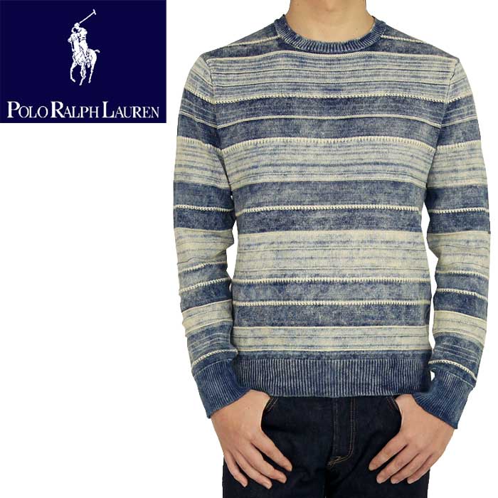 POLO by Ralph Lauren ラルフローレン インディゴ ボーダー コットン セーター