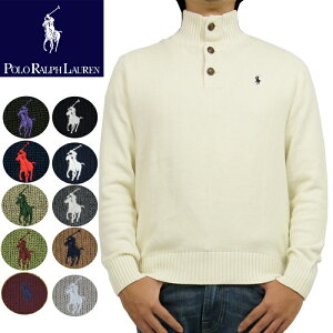 POLO by Ralph Lauren ラルフローレン メンズ ハーフボタン ハイネック モックネック コットン セーター