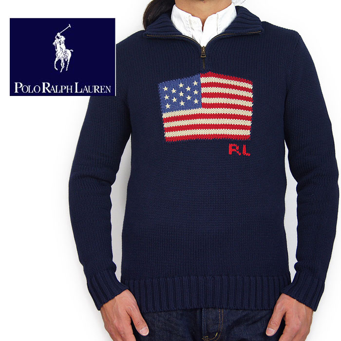 ラルフローレン POLO by Ralph Lauren ラルフローレン BOY'S 星条旗 アメリカンフラッグ ハーフジップ セーター