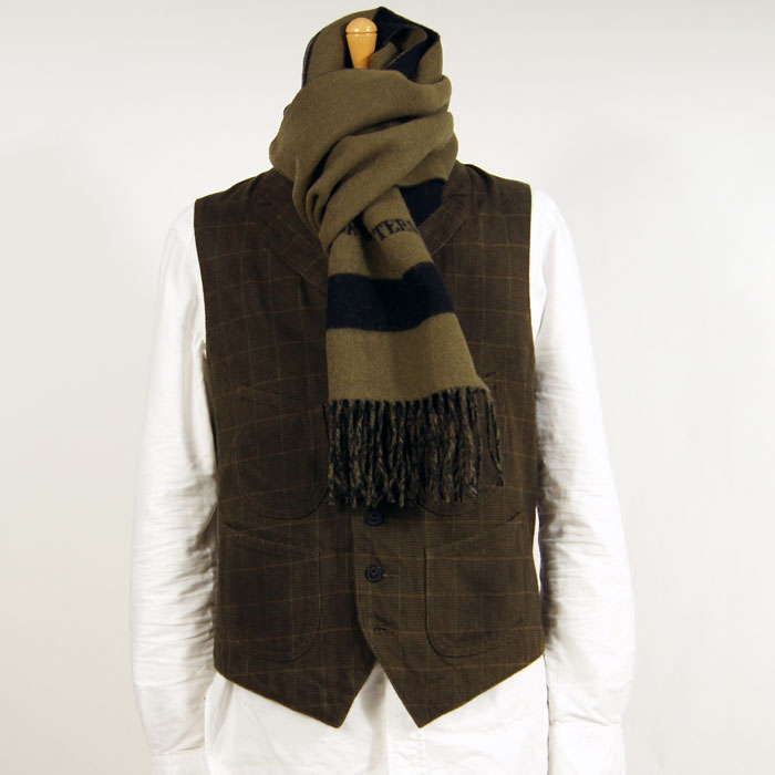 POLO by Ralph Lauren ラルフローレン SOUTH PEARK ウール マフラー オリーブ/ブラック