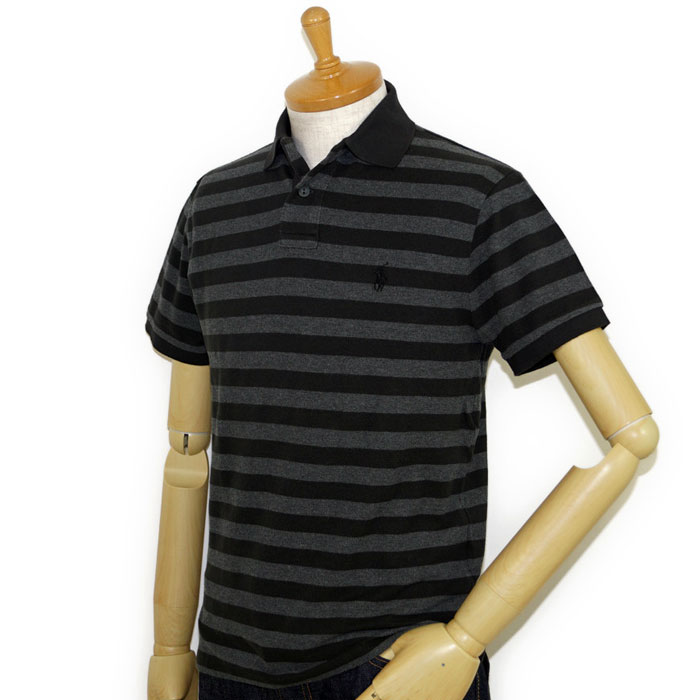 ラルフローレン POLO Ralph Lauren カスタムフィット ボーダー ポロシャツ グレー