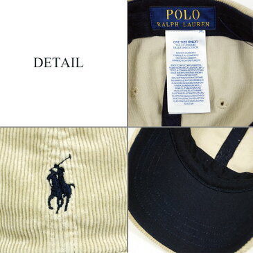 ラルフローレン POLO Ralph Lauren ポロ ワンポイント ポニー コーデュロイ キャップ ベージュ