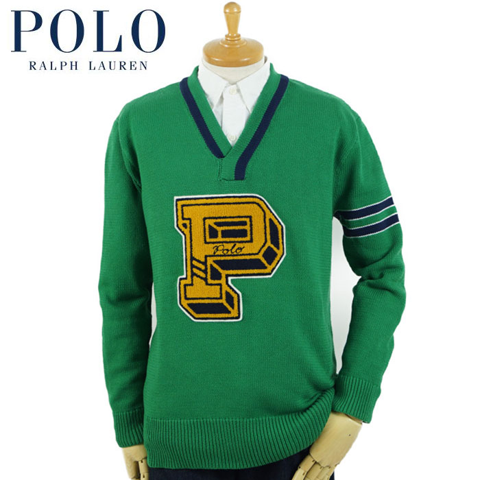 ラルフローレン ラルフローレン POLO Ralph Lauren レターマン Vネック セーターCOTTON BLEND LETTERMAN SWEATER