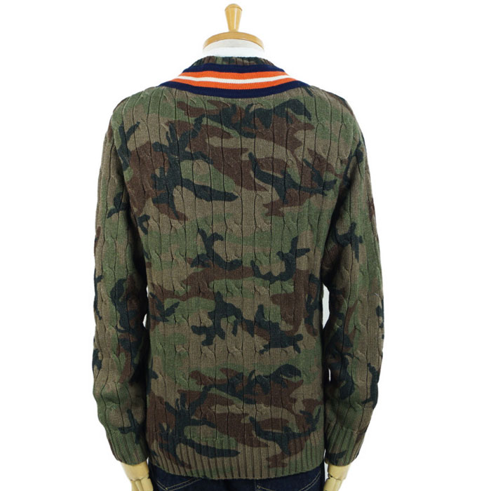 ラルフローレン POLO Ralph Lauren 迷彩 ケーブル クリケット ニット カモフラージュ