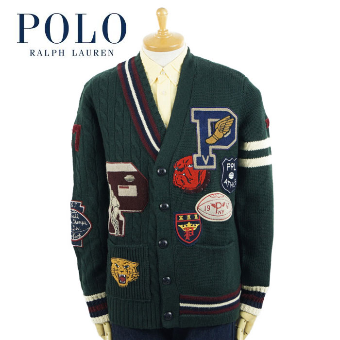 ラルフローレン ラルフローレン POLO Ralph Lauren カレッジ ワッペン レタード カーディガン