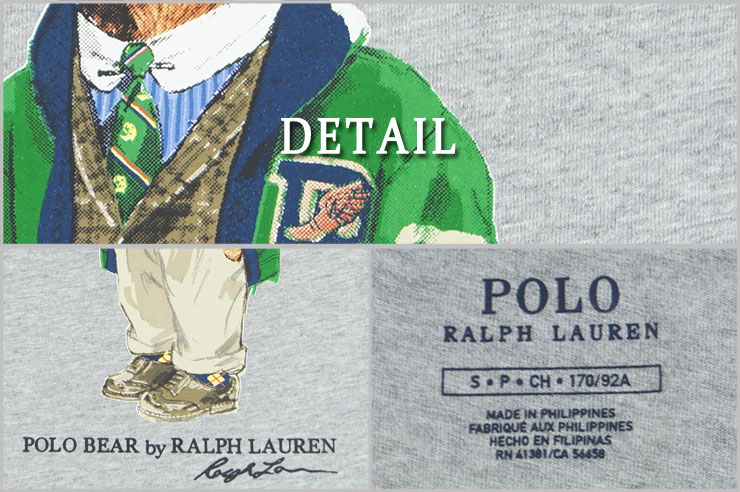 OUTLET ラルフローレン POLO Ralph Lauren ポロベアー Tシャツ グレー レタードカーディガン