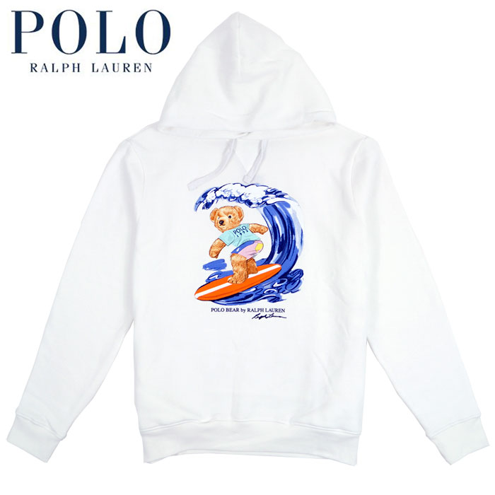 ラルフローレン POLO Ralph Lauren ポロベアー スウェット パーカー ホワイト サーフィン