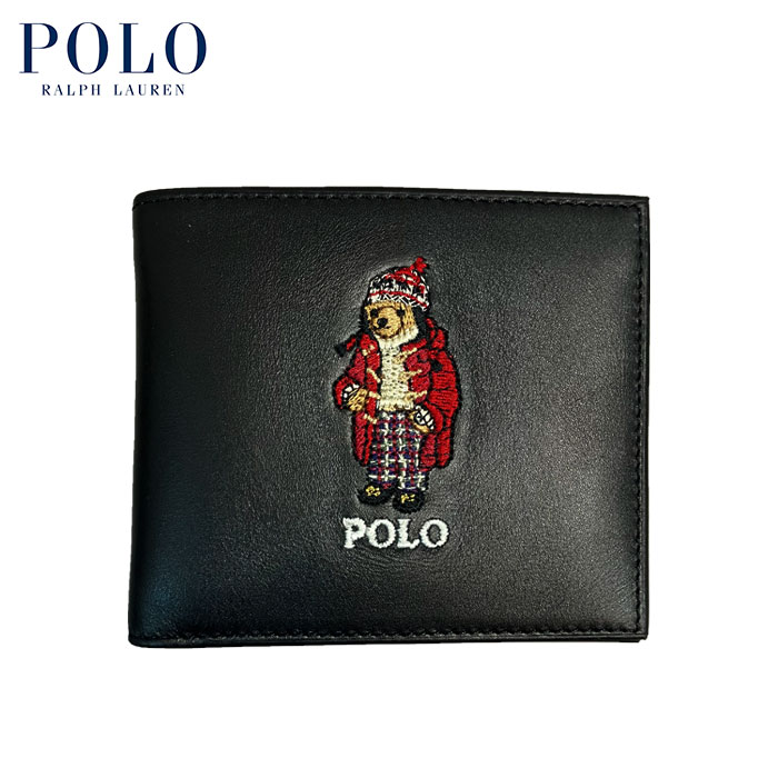 ラルフローレン POLO Ralph Lauren ポロベアー 2つ折り ウォレット ダッフルコートスタイル ブラック