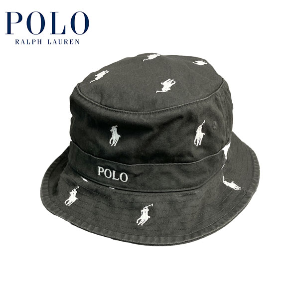 乐天商城 - ラルフローレン POLO Ralph Lauren マルチポニー バケット ハット ウォッシュブラック