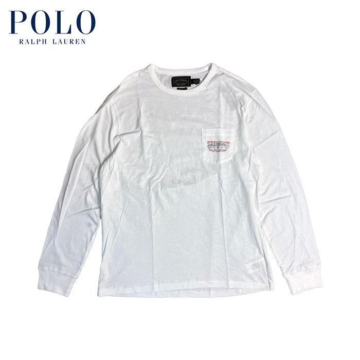 ラルフローレン POLO Ralph Lauren ポロカントリー カスタムフィット ロングスリーブ ポケット Tシャツ ホワイト