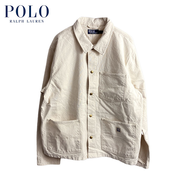 ラルフローレン POLO Ralph Lauren ヴィンテージ オフホワイト カバーオール チョアジャケット 生成り