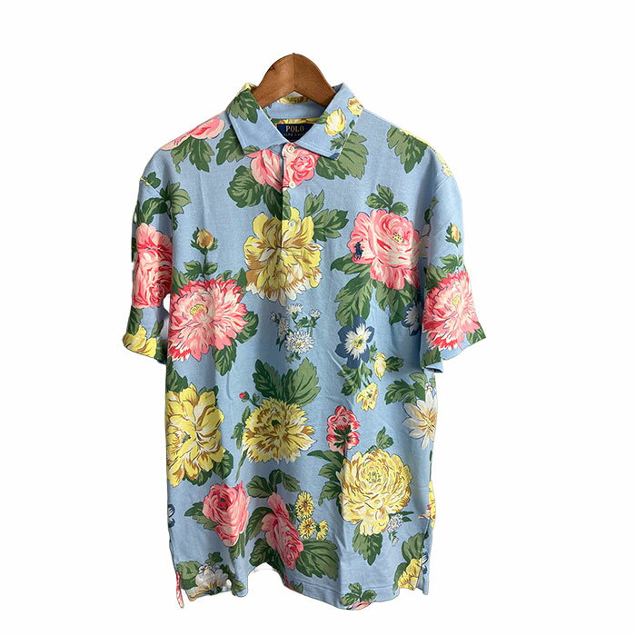 ラルフローレン POLO Ralph Lauren クラシックフィット フラワー柄 ポロシャツ ブ...