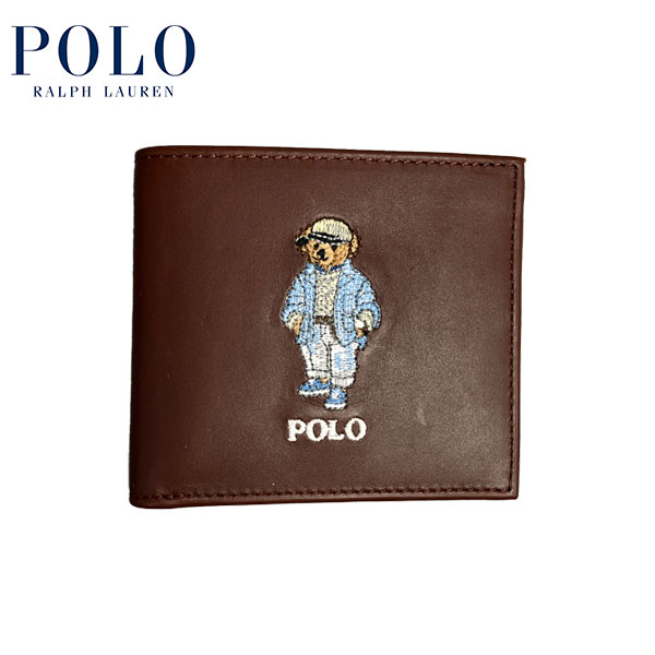 乐天商城 - ラルフローレン POLO Ralph Lauren ポロベアー 2つ折り ウォレット サマージャケットスタイル ブラウン