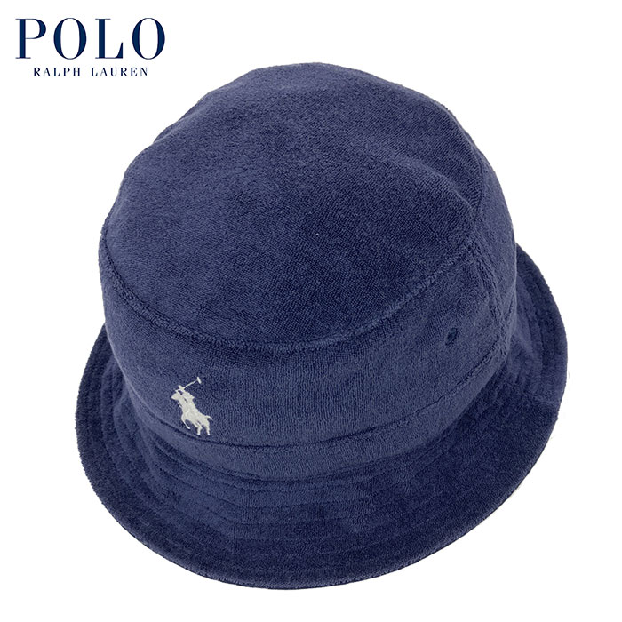 ポロ ラルフ ローレン ラルフローレン パイル地 バケットハット POLO Ralph Lauren COTTON BLEND TERRY BUCKET HAT ネイビー