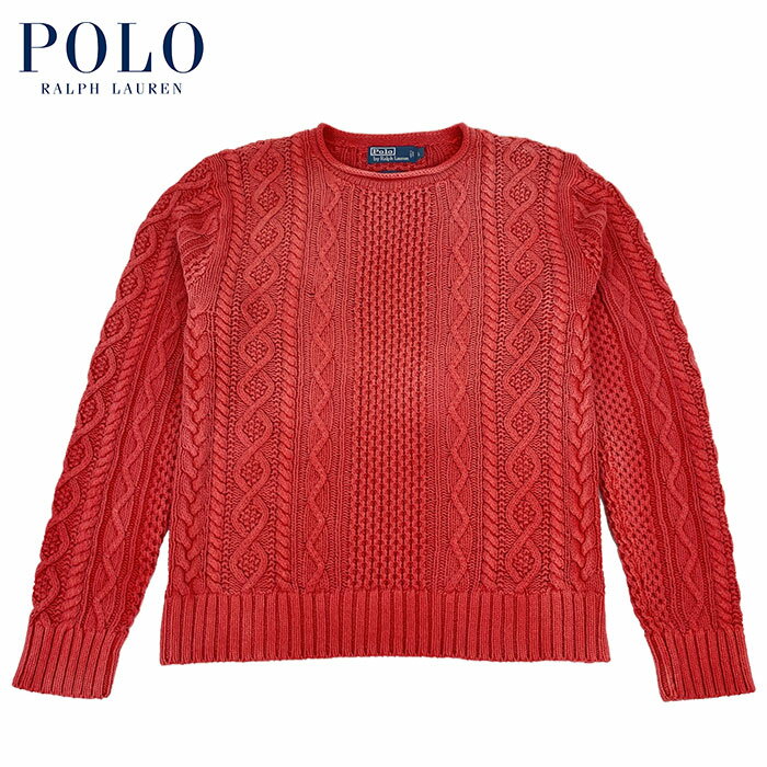 POLO by Ralph Lauren　ラルフローレン ウォッシュ加工 アラン 編み ロールネック セーター