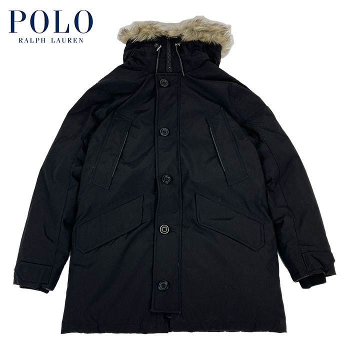 ポロ ラルフ ローレン ダウンジャケット メンズ ラルフローレン POLO by Ralph Lauren フェイクファー トリム ダウン パーカー FAUX FUR WATER REPELLENT DOWN JACKET ブラック