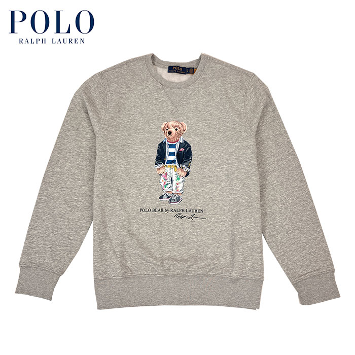 ポロ ラルフローレン パーカー メンズ ラルフローレン POLO Ralph Lauren ポロベアー 前V スウェット 紺ブレ＆ペイントジーンズ　グレー