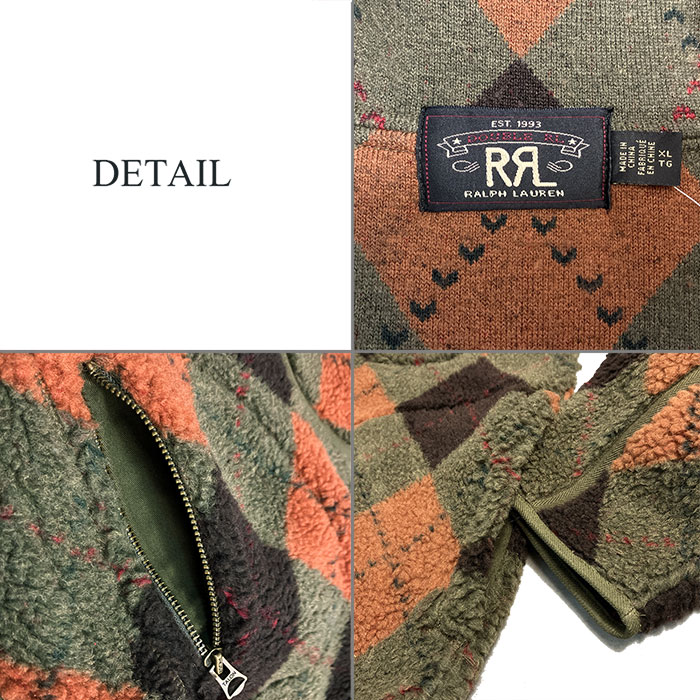 RRL ラルフローレン DOUBLE RL ダブルアールエル アーガイルパイルフリース ジャケット