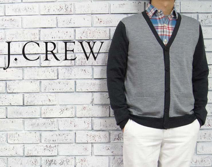 J.CREW　 ジェイクルー 2トーン ニットカーディガン/GRAY　あす楽