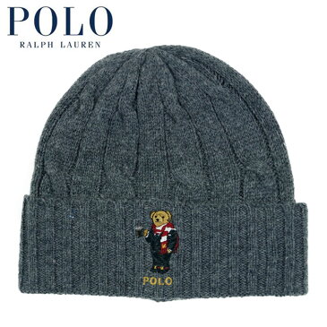 ラルフローレン POLO Ralph Lauren ポロベアー ケーブルニット キャップ グレー