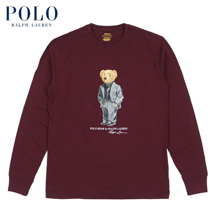 ラルフローレン POLO Ralph Lauren ポロベアー ロングスリーブTシャツ ストライプスーツ ワイン