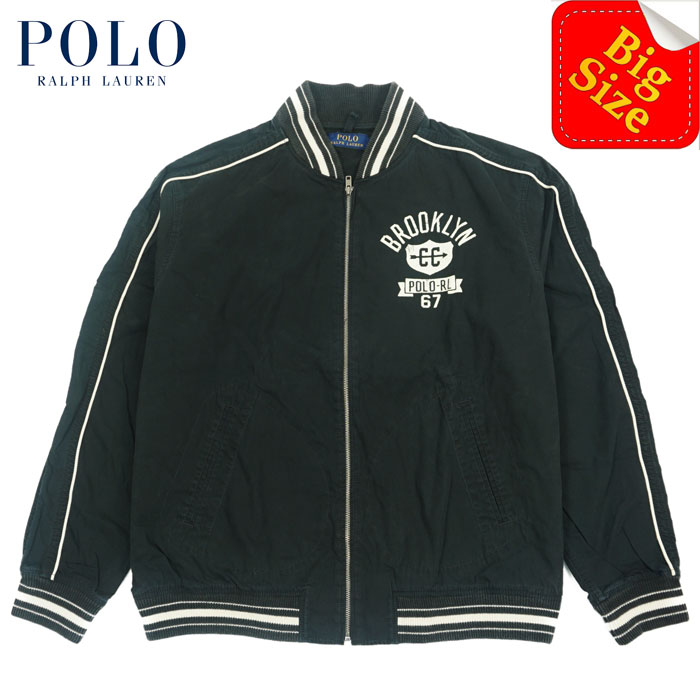 ラルフローレン POLO Ralph Lauren ブルックリン POLO-RL 67 コットン スタジアムジャンパー ブラック