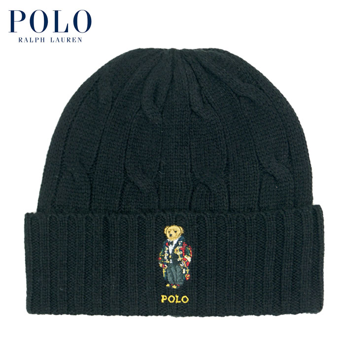 ポロ ラルフ ローレン ラルフローレン POLO Ralph Lauren ポロベアー ケーブルニット キャップ ガウン&ブレザー ブラック