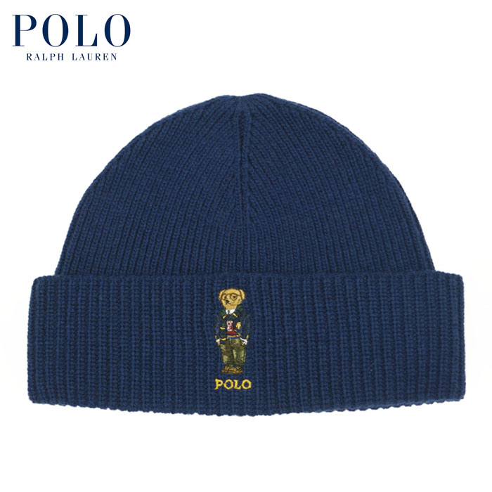 ポロラルフローレン ニット帽 メンズ ラルフローレン POLO Ralph Lauren ポロベアー ニット キャップ IVYスタイル ネイビー