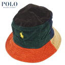 ポロ ラルフ ローレン ラルフローレン カラー ブロック コーデュロイ バケットハット POLO Ralph Lauren COLOR BLOCK CORDUROY LOFT BUCKET HAT