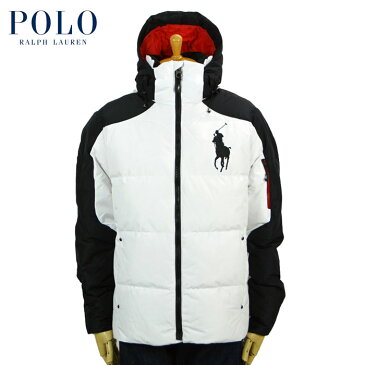 ラルフローレン POLO Ralph Lauren ビッグポニー リップストップ フーディー ダウン ジャケット ホワイト