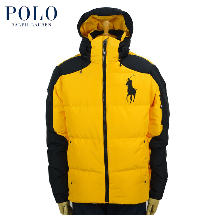 ラルフローレン ラルフローレン POLO Ralph Lauren ビッグポニー リップストップ フーディー ダウン ジャケット イエロー