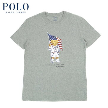 ラルフローレン POLO Ralph Lauren ポロベアー Tシャツ アメリカンフラッグ グレー