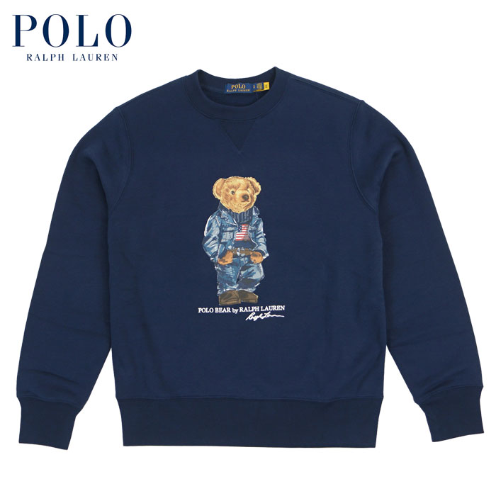 アウトレット ラルフローレン POLO Ralph Lauren ポロベアー 前V スウェット デニムスタイル ネイビー