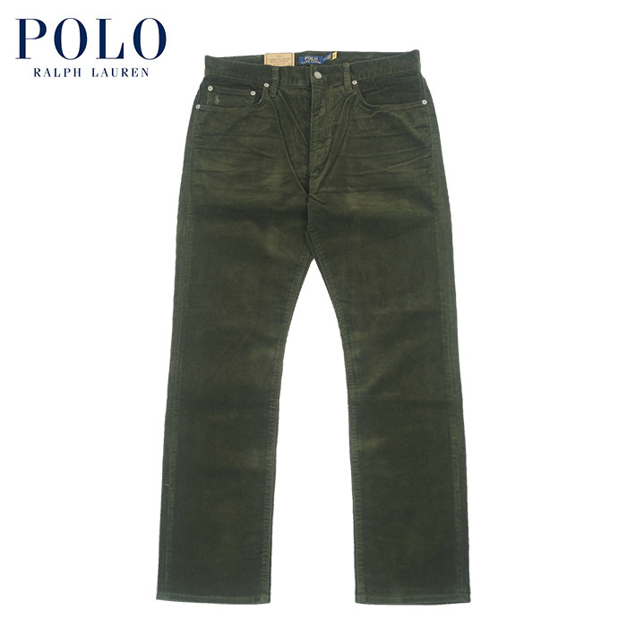 ラルフローレン POLO Ralph Lauren VARICK SLIM STRAIGHT STRETCH コーデュロイ ストレッチ パンツ オリーブ