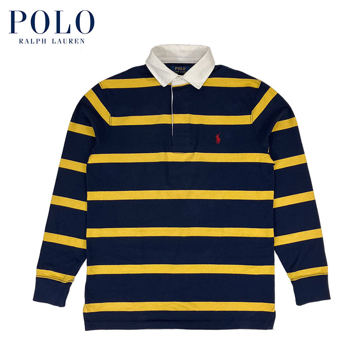 ラルフローレン POLO Ralph Lauren クラシックフィット ボーダー ラガーシャツ RUGBY SHIRTS ネイビーイエロー