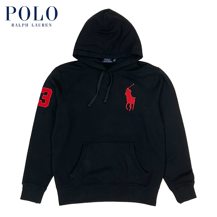 ラルフローレン POLO Ralph Lauren ビッグポニー 前V スウェット パーカー ブラック