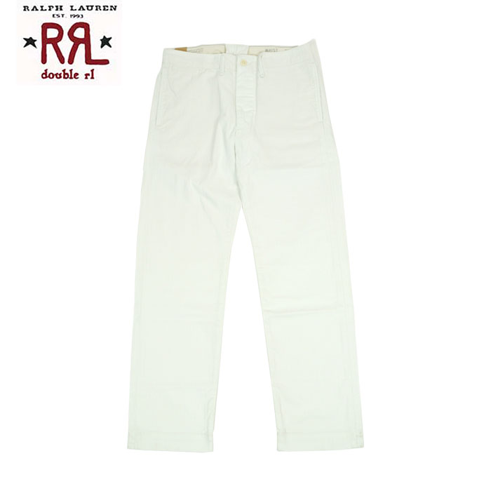 RRL ラルフローレン DOUBLE RL ダブルアールエル ホワイト ヘリンボーン オフィサーズ チノパンツ OFFICERS CHINO TROUSER