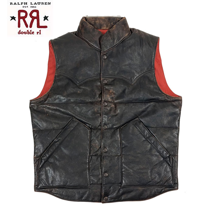 RRL ラルフローレン DOUBLE RL ダブルアールエル ウエスタン レザー ベスト WESTERN LEATHER VEST