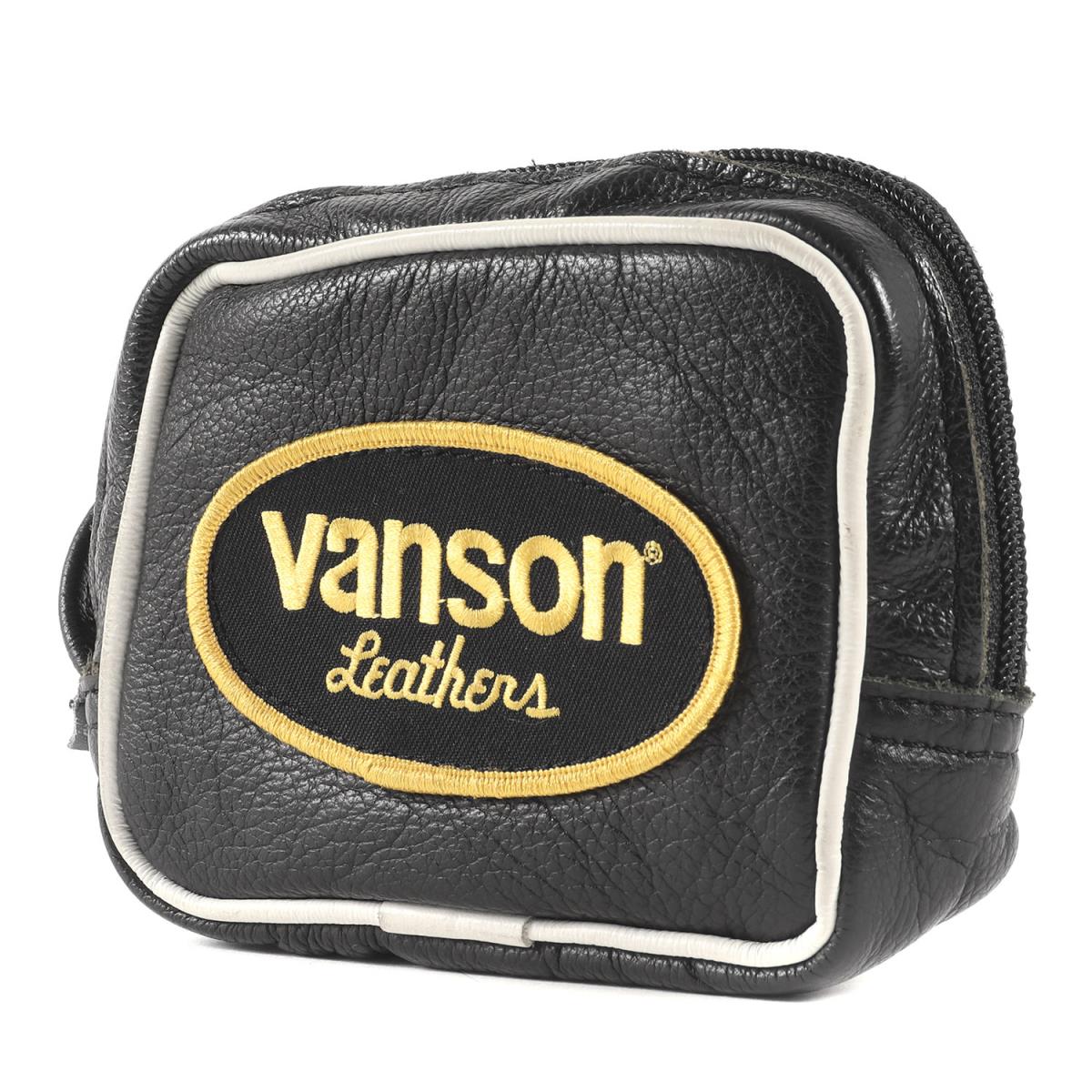Supreme シュプリーム バッグ 17SS Vanson バンソン ワッペン レザー ウエストバッグ ポーチ Leather Wrist Bag ブラック 【メンズ】【中古】【K2909】