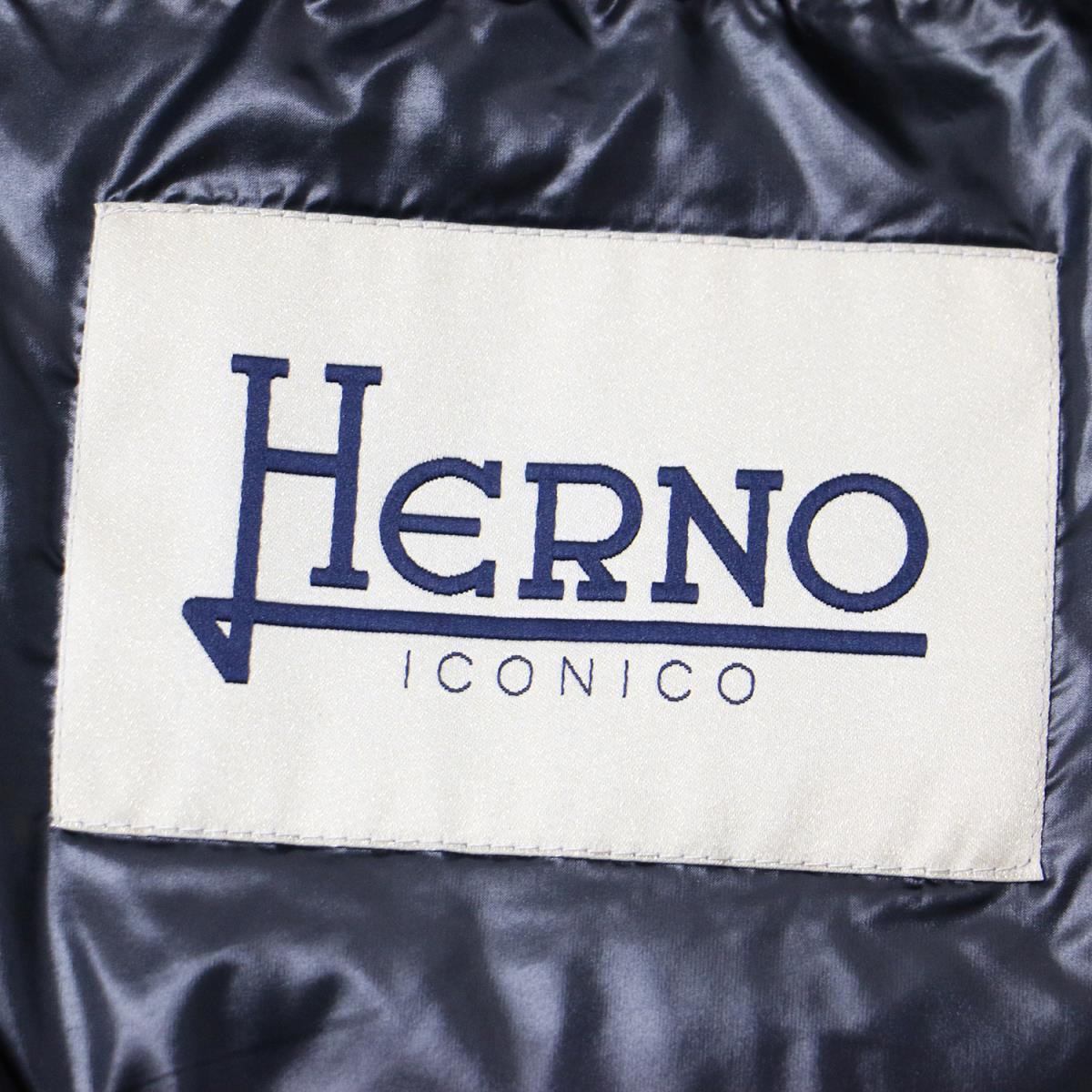 HERNO ヘルノ アウター ダウン ジャケット 半袖 ショート ベスト スタンドカラー ICONICOPI0110DIC コート 20秋冬 ブラック 黒 46 13号 女性 ブランド カジュアル 上品 大人 シンプル 無地 きれいめ おしゃれ 【レディース】【中古】【美品】【K2935】