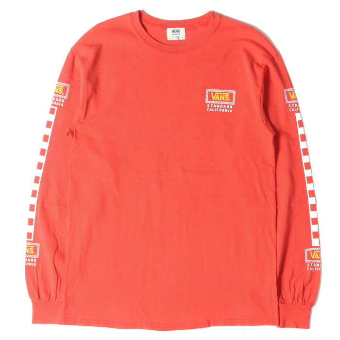 STANDARD CALIFORNIA スタンダードカリフォルニア Tシャツ VANS バンズ ブランドロゴ ロングスリーブTシャツ オレンジ M トップス カットソー 長袖 【メンズ】【中古】【K3460】