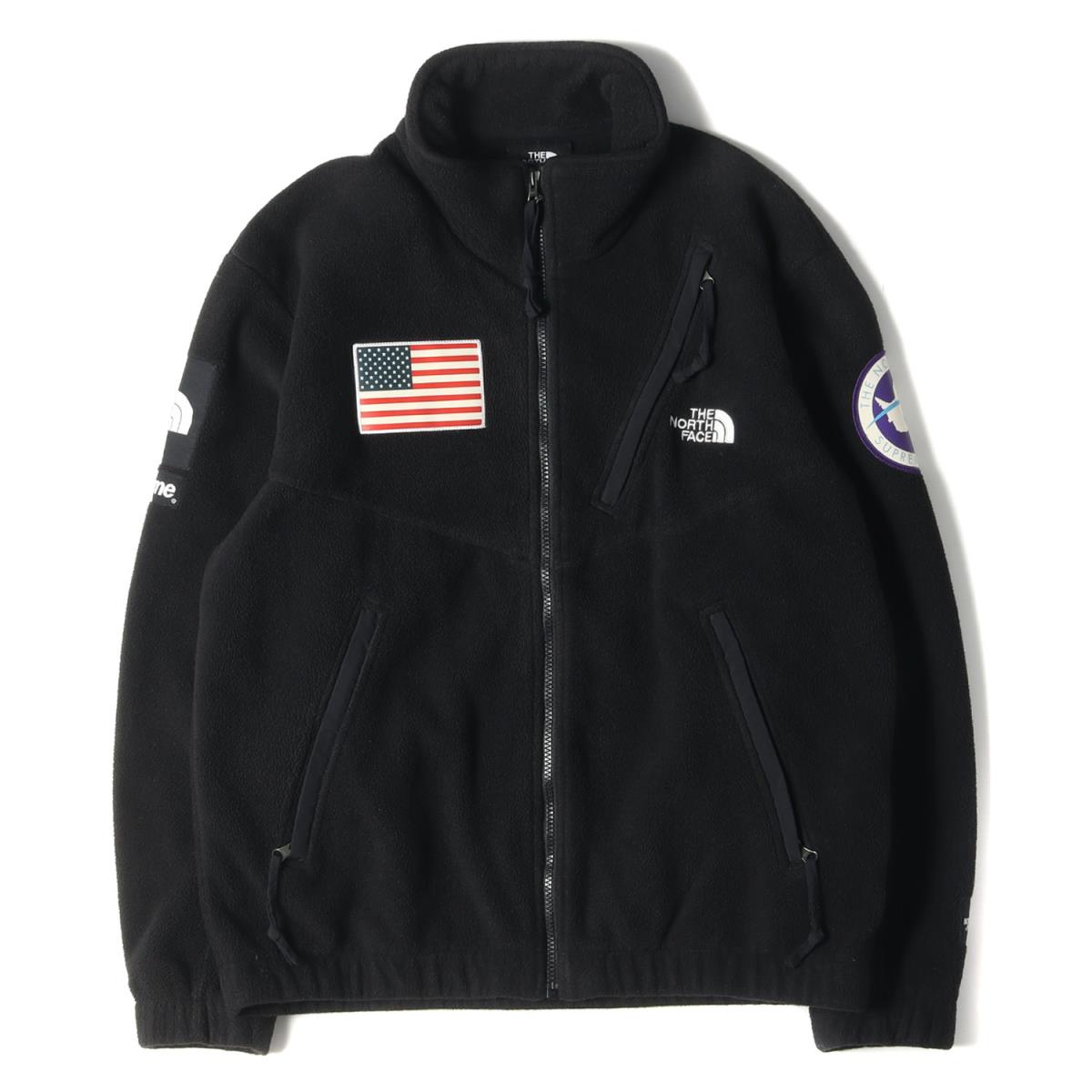 Supreme シュプリーム ジャケット THE NORTH FACE ノースフェイス 星条旗 フリースジャケット Expedition Fleece Jacket ブラック 黒 M アウター ブルゾン 【メンズ】【中古】【K3455】