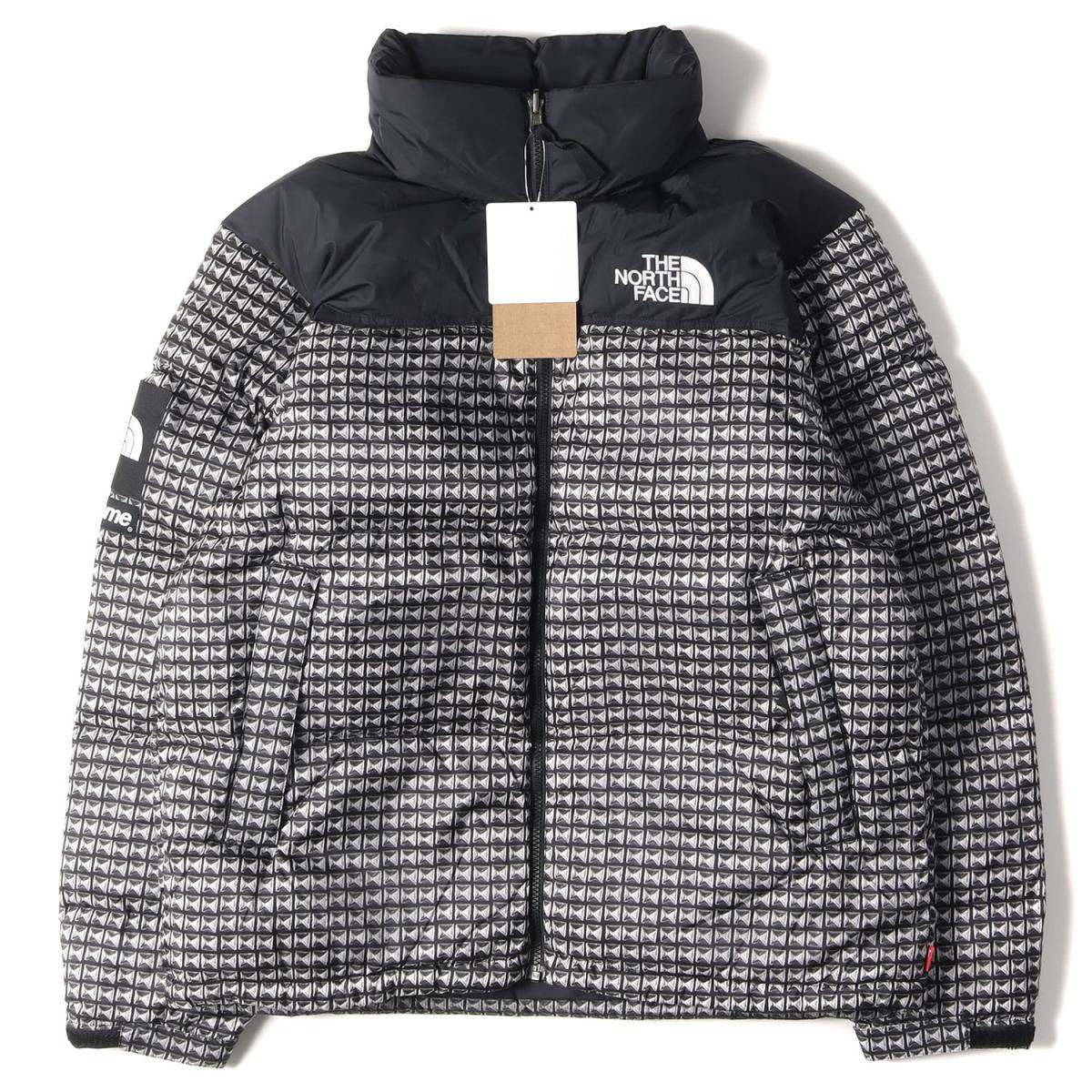 Supreme シュプリーム ジャケット THE NORTH FACE ノースフェイス スタッズ 柄 ヌプシ ダウンジャケット Studded Nuptse Jacket 21SS ブラック 黒 S アウター ブルゾン 【メンズ】【K3459】