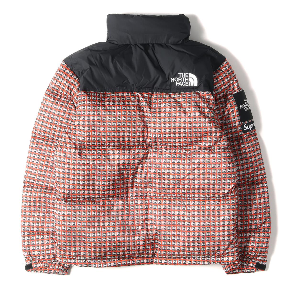 Supreme シュプリーム ジャケット THE NORTH FACE ノースフェイス スタッズ 柄 ヌプシ ダウンジャケット Studded Nuptse Jacket 21SS レッド 赤 S アウター ブルゾン 【メンズ】【K3457】