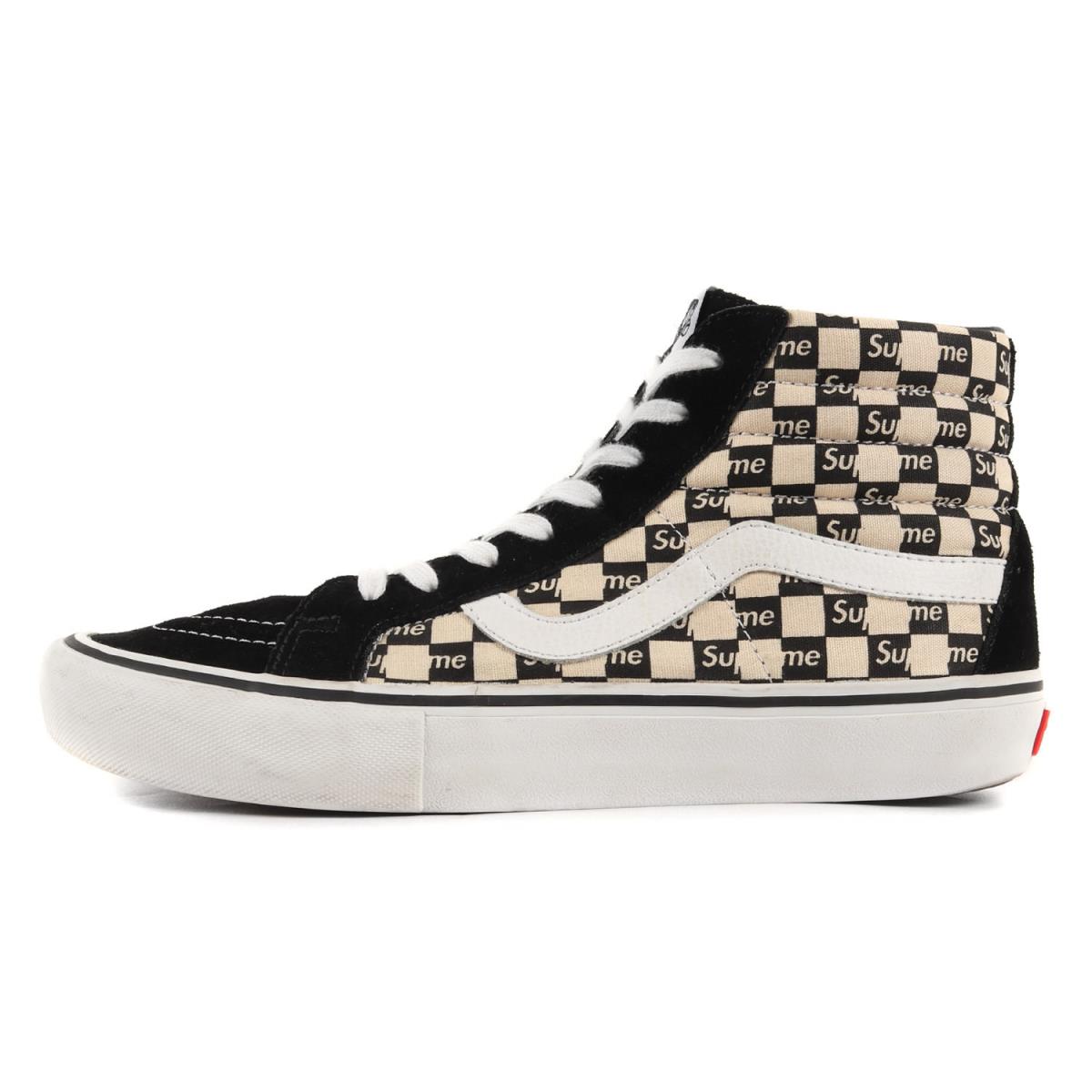 Supreme シュプリーム VANS SK8-Hi Pro Checker Logo 16AW バンズ スケートハイ プロ ブラック US9.5(27.5cm) スニーカー コラボ 【メンズ】【中古】【K3467】