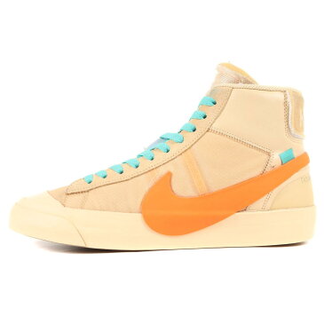 OFF-WHITE オフホワイト NIKE THE 10 : BLAZER MID AA3832-700 18AW ナイキ ブレザーミッド キャンバス トータルオレンジ US9.5(27.5cm) スニーカー コラボ 【メンズ】【中古】【K3463】