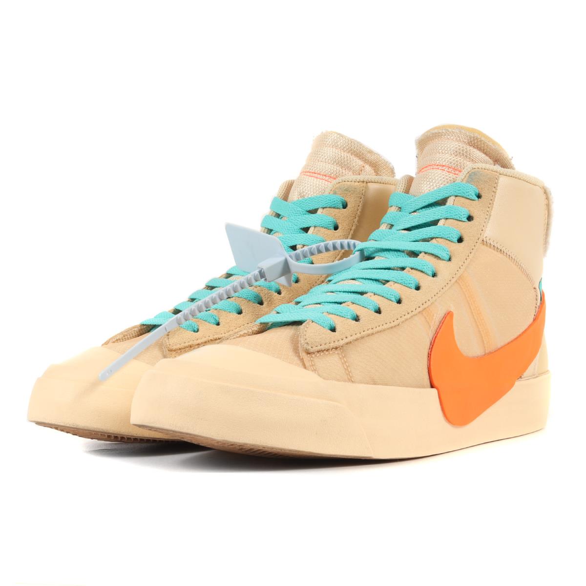 OFF-WHITE オフホワイト NIKE THE 10 : BLAZER MID AA3832-700 18AW ナイキ ブレザーミッド キャンバス トータルオレンジ US9.5(27.5cm) スニーカー コラボ 【メンズ】【中古】【K3463】