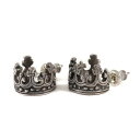 ROYAL ORDER ロイヤルオーダー クラウン フープピアス 2個セット CROWN HOOPS シルバー アクセサリー ジュエリー 【メンズ】【中古】【K3398】