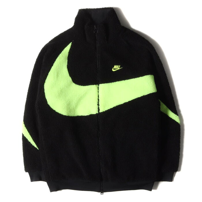 NIKE ナイキ ジャケット ビッグスウッシュ リバーシブル ボアジャケット BIG SWOOSH BOA JACKET 20AW ブラック ボルト L アウター ブルゾン 【メンズ】【中古】【K3461】